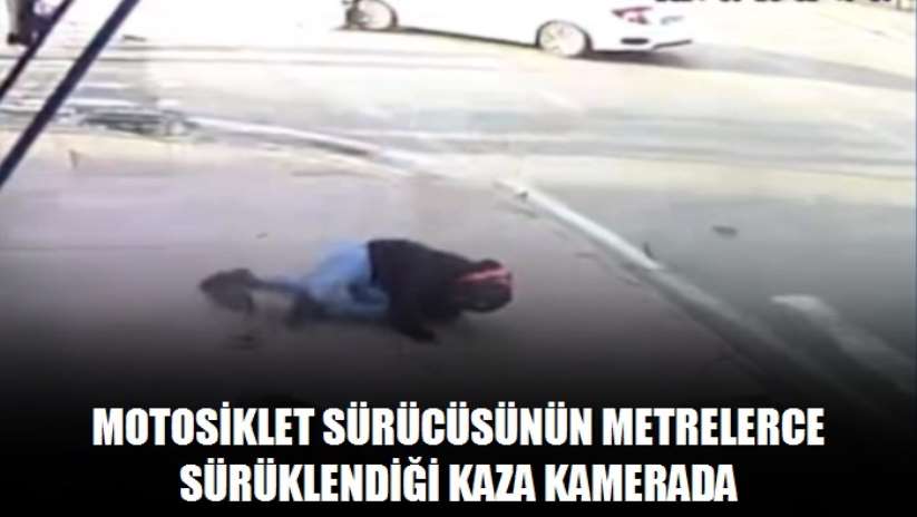 Motosiklet sürücüsünün metrelerce sürüklendiği kaza kamerada - Samsun haber